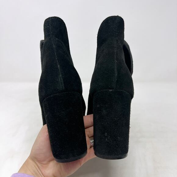 [Steve Madden] Rookie Black Suede Cut-Out Side Split Shaft Ankle Boots Size 10 - Picture 4 of 12